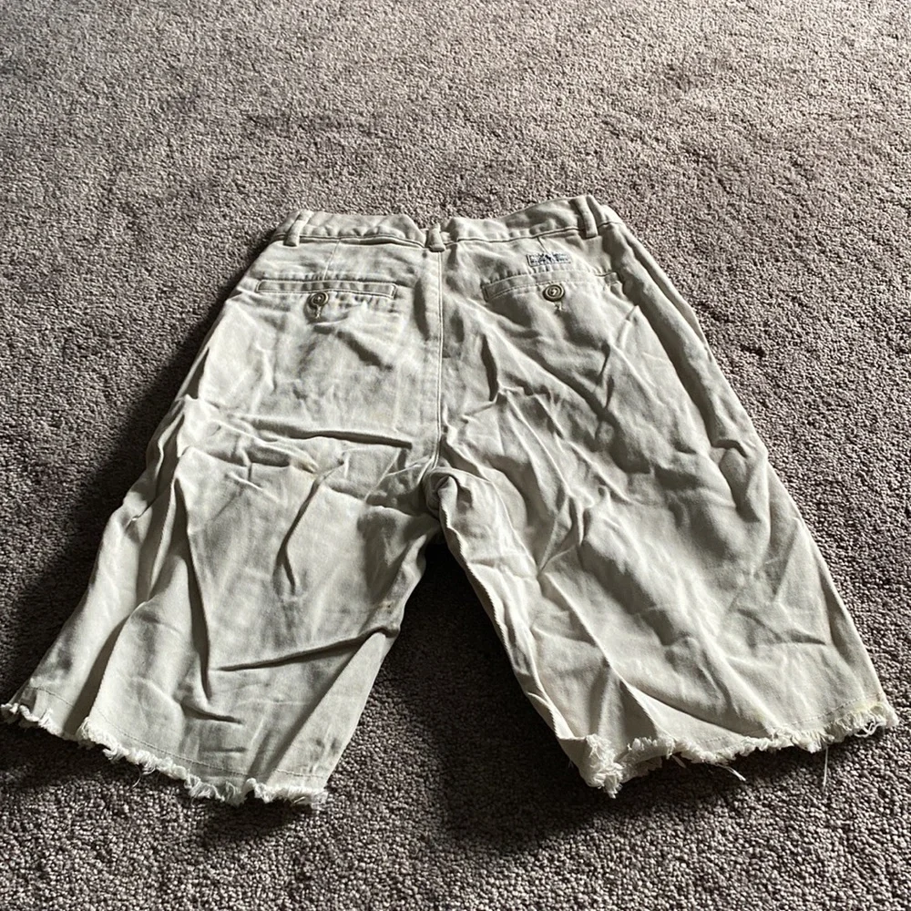 Ralph Lauren Beige Frayed Hem Bermuda Shorts SIZE 12 Casual Preppy Summer